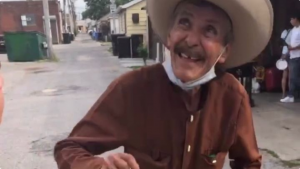 A video showed Don Rosario's disbelieving joy when the two strangers stepped in to help