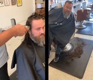 Willie Robertson before and after his haircut