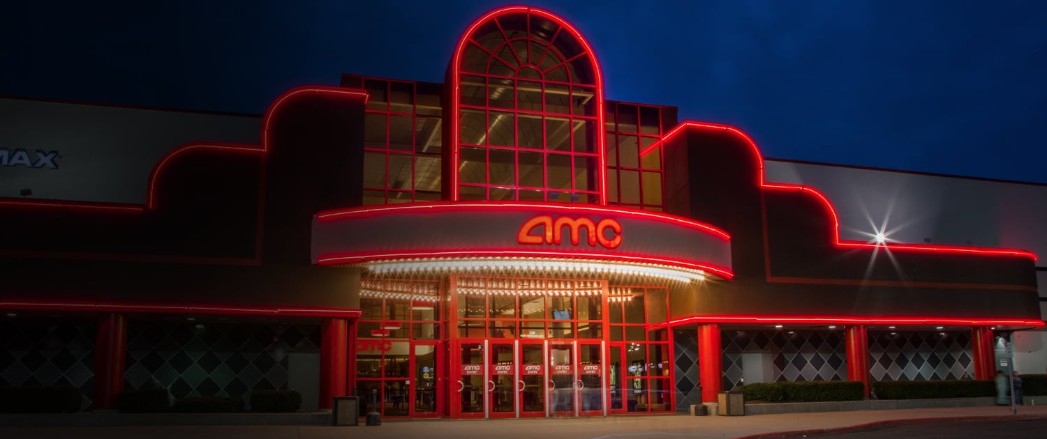 amc movie theater at night