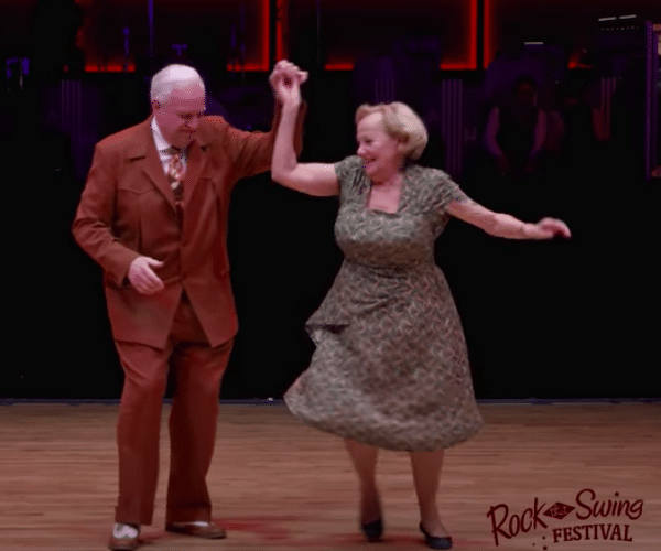 elderly couple boogie-woogie