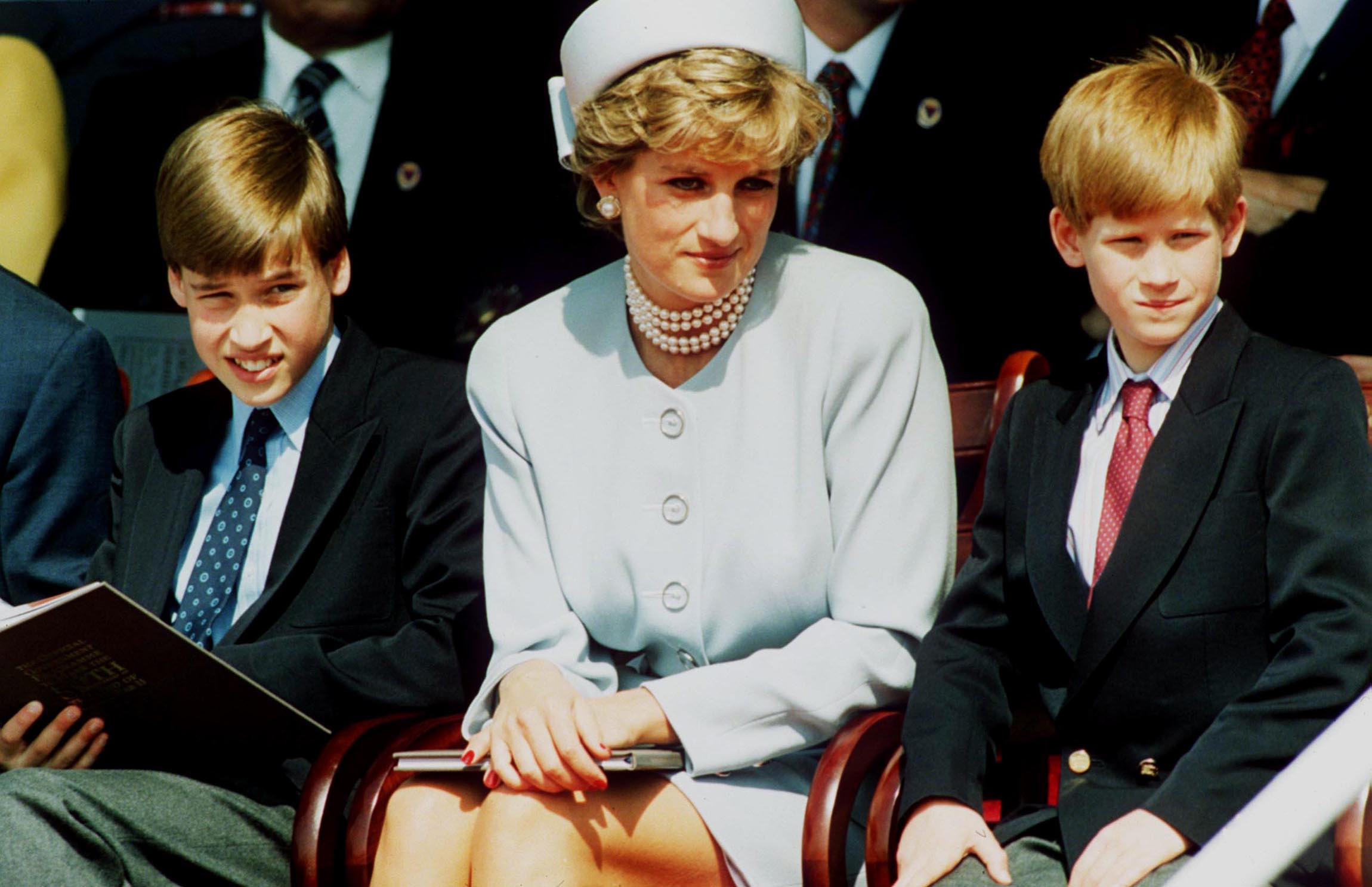 Princess Diana with sons Prince Harry and Prince William