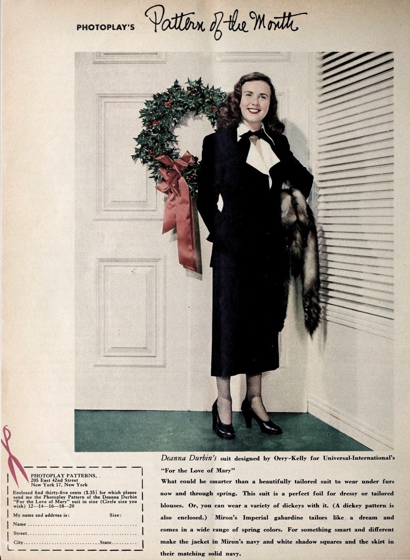 deanna durbin suit wreath 