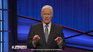 Alex Trebek addressed a fretful nation with a Thanksgiving message