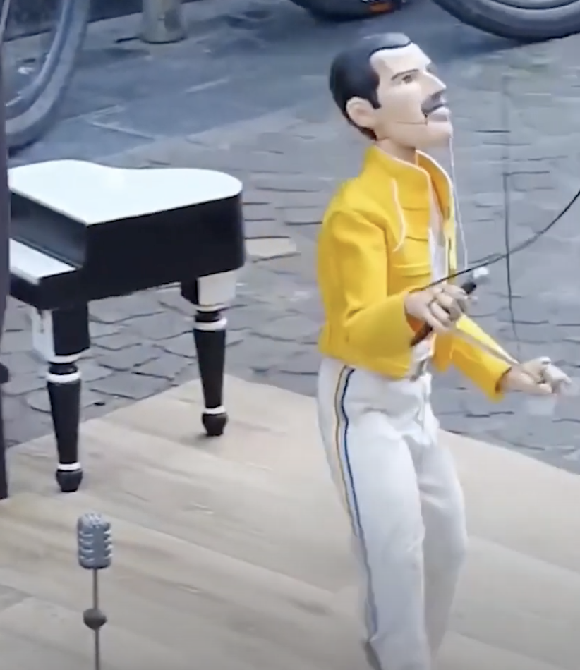 Freddie Mercury marionette puppet show