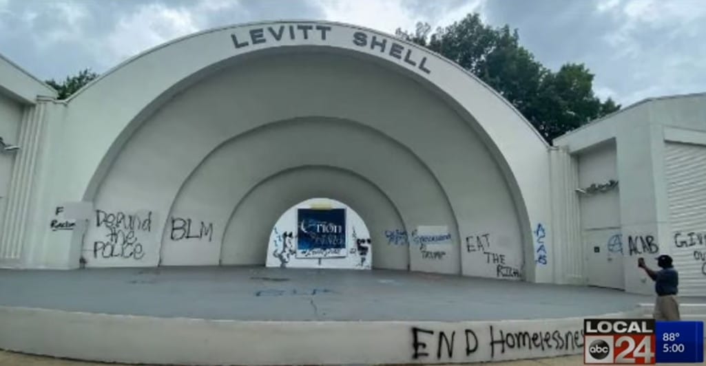 Levitt Shell graffiti 