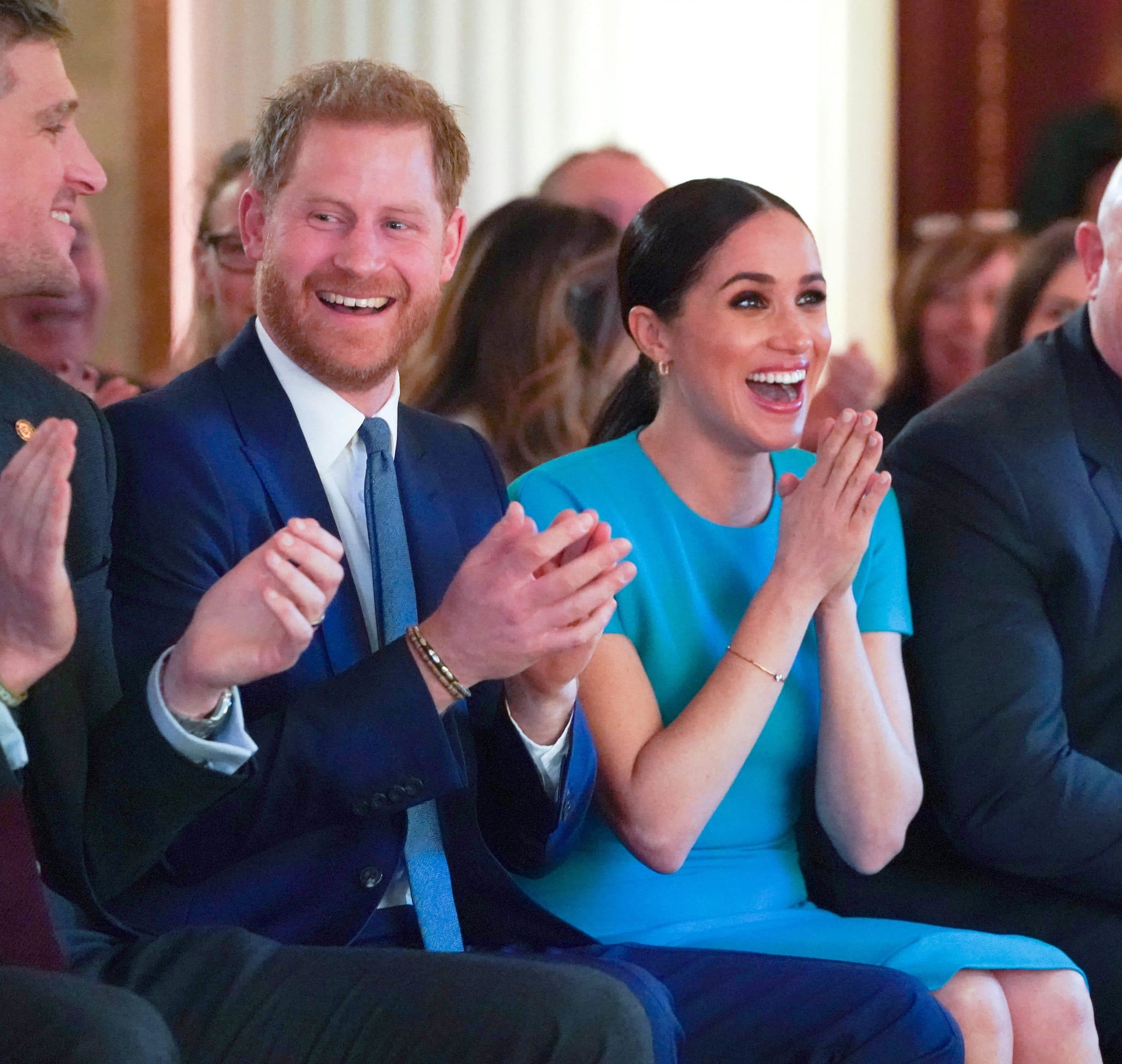 prince harry meghan markle clapping 