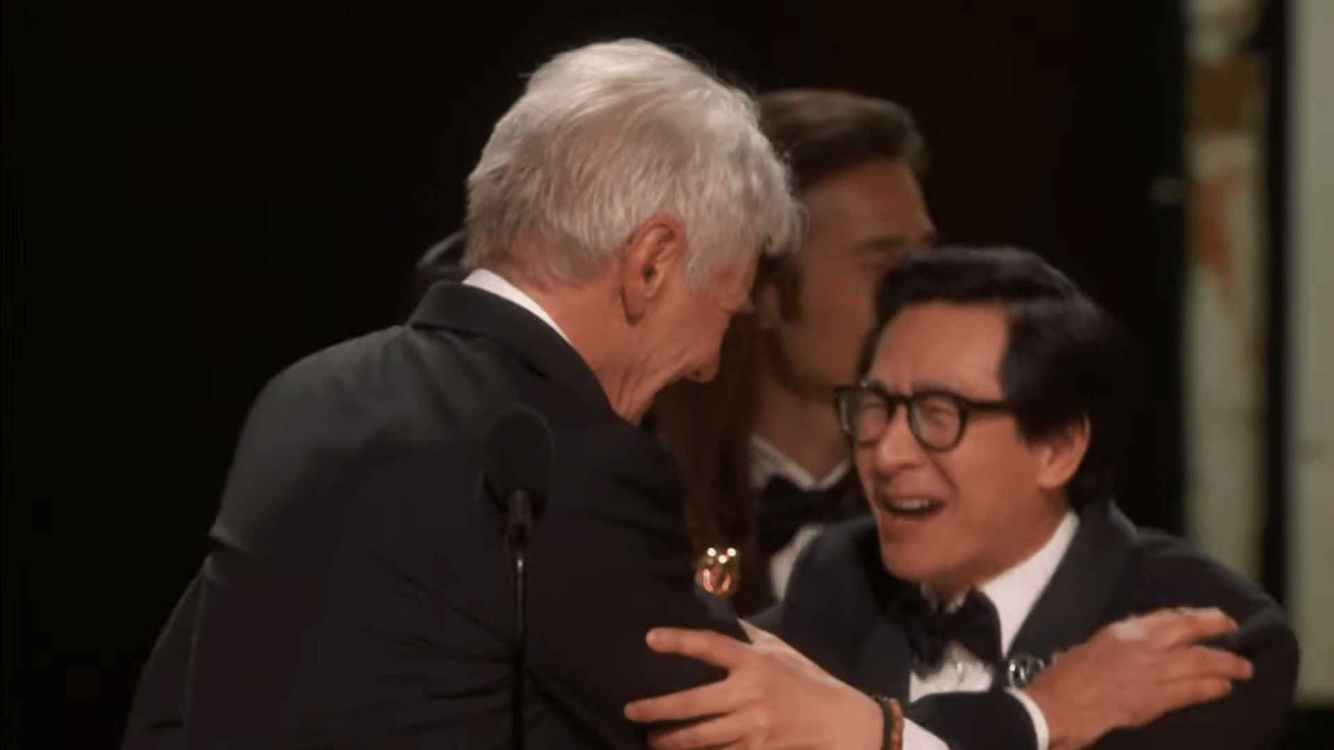 Harrison Ford Embraces Former Co Star Ke Huy Quan During Historic