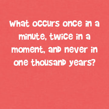 What Occurs Once in a Minute... | DoYouRemember?