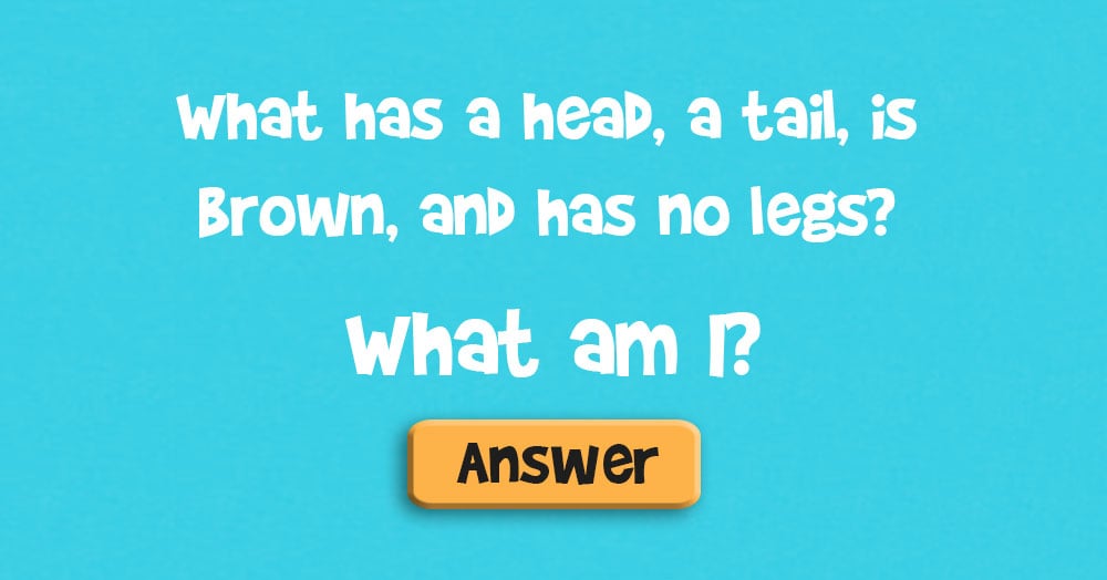 What Has A Head, A Tail, Is Brown, and Has No Legs?
