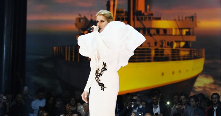 Celine Dion Tears Up During Her Performance Of "My Heart Will Go On"