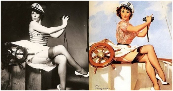 Pin-Up Girls Paired With Their Original Models