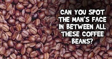 Can You Spot the Man's Face Among these Coffee Beans?