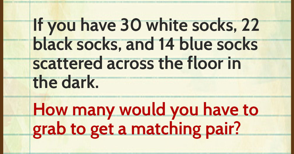 How Many Socks Would You Have to Grab to Get a Matching Pair?