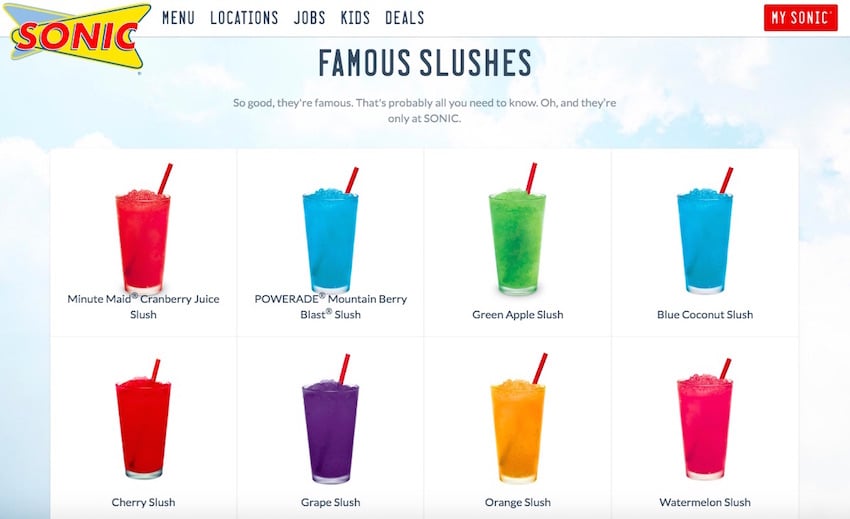 sonic slushes flavors