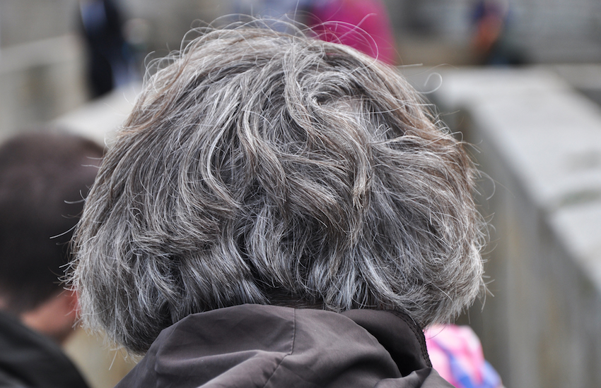 woman with gray hair