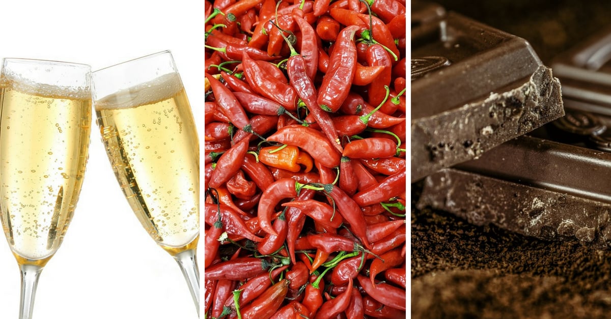 Science Suggests That Champagne, Chocolate, And Spicy Foods Are Great For You