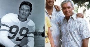 Squirmin' Herman in his football days and with the cast of Hawaii Five-O