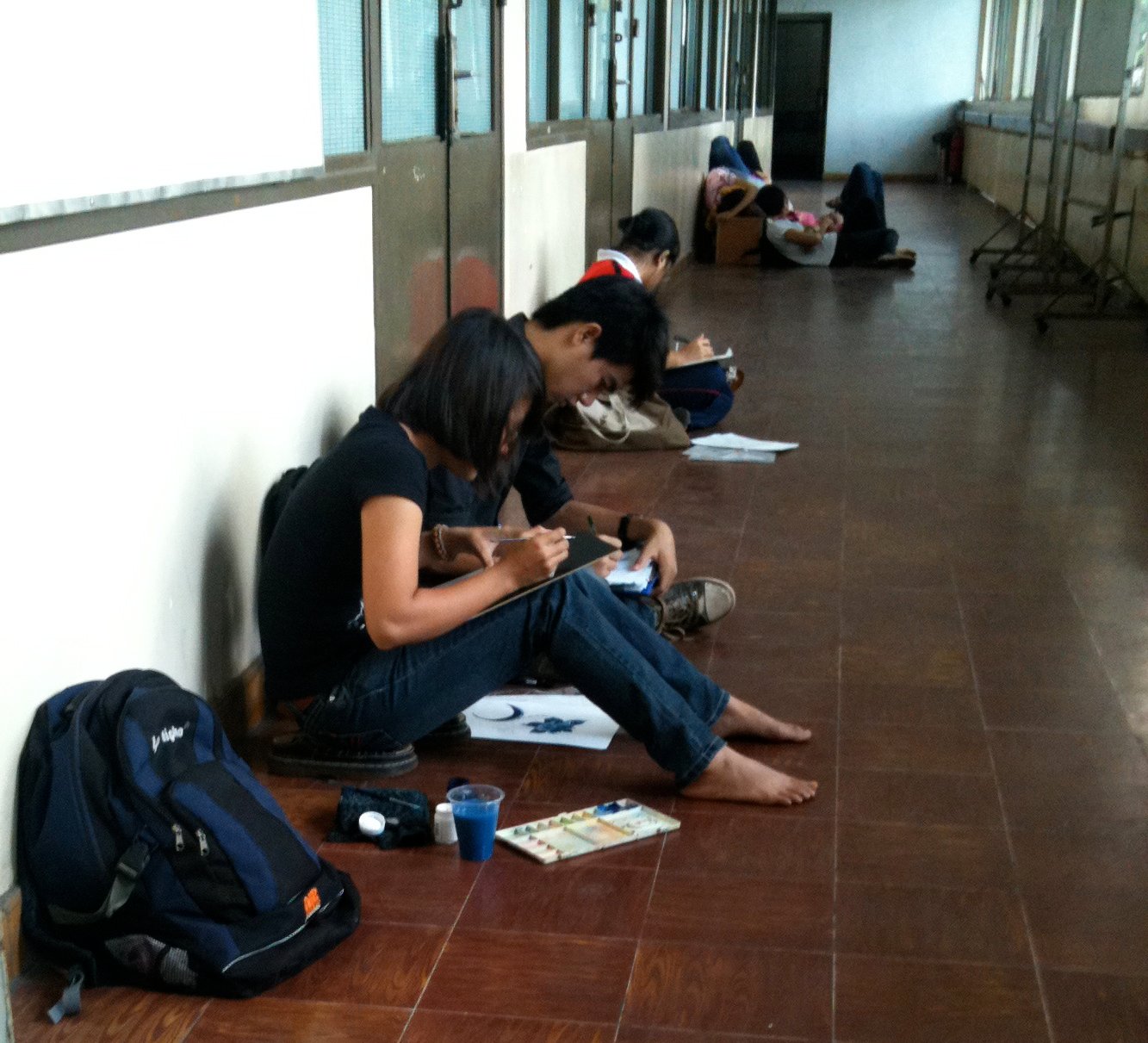 students in hallway 