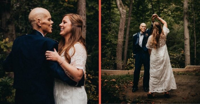 bride dances with dying father