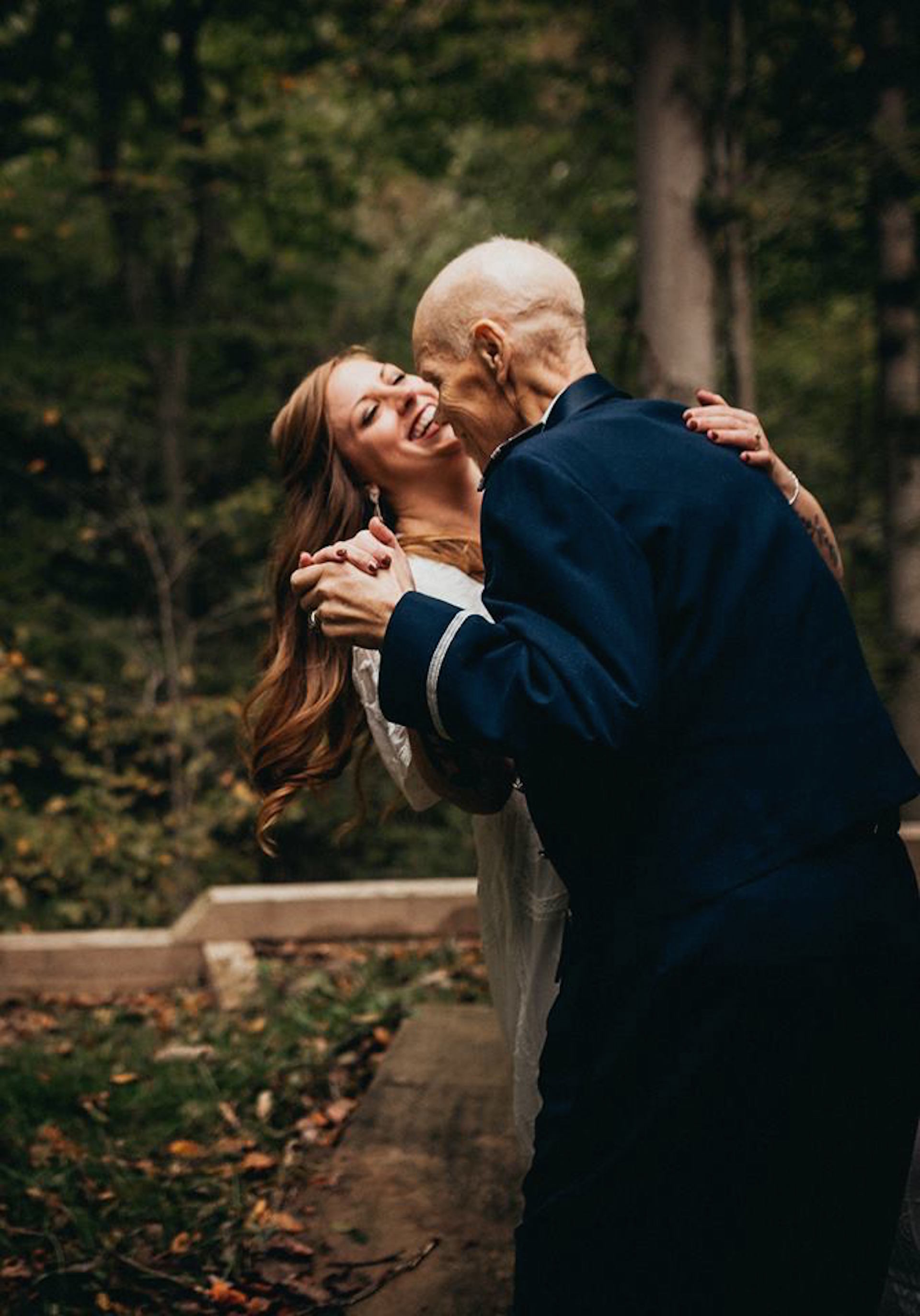 bride dancing with dying father