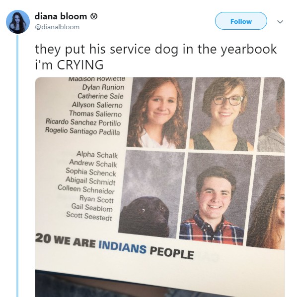 service dog in yearbook