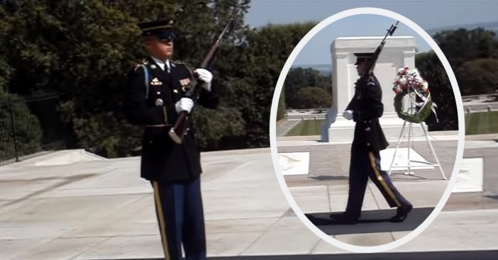 soldier demands respect from crowd