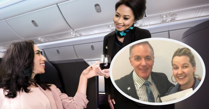 airline crew helps dad pull prank on daughter