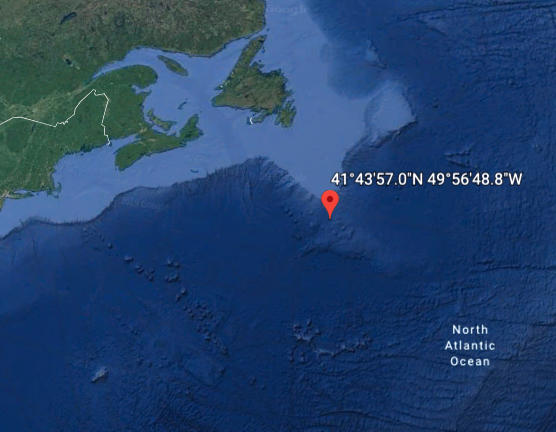 coordinates of titanic sinking