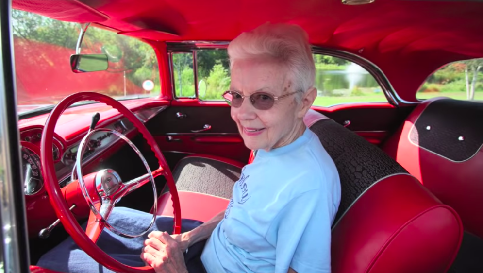 Grace Braeger with 1957 Chevy