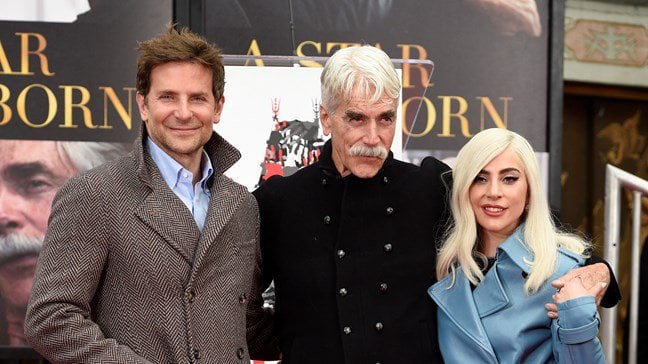 Sam Elliott with Bradley Cooper and Lady Gaga