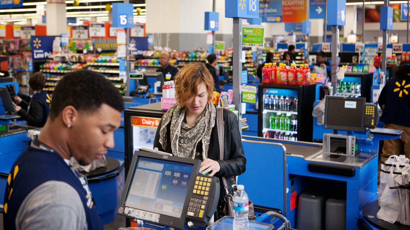 shopping at walmart