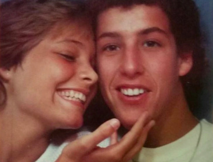 Adam Sandler with his girlfriend in high school