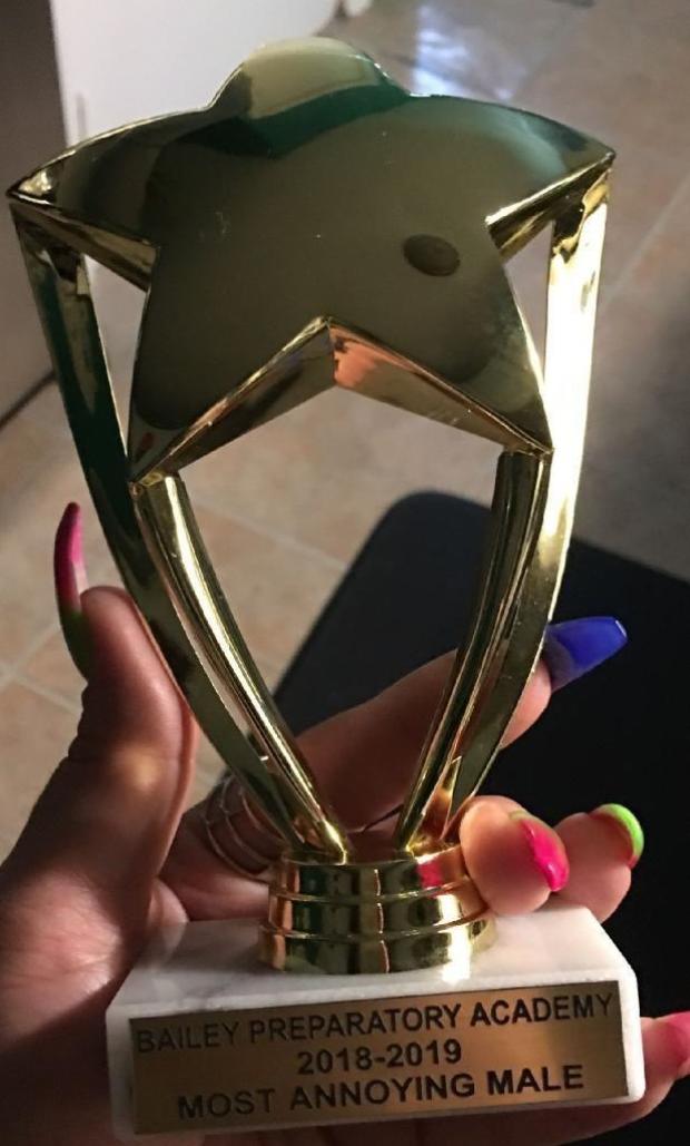 "Most Annoying Male " trophy