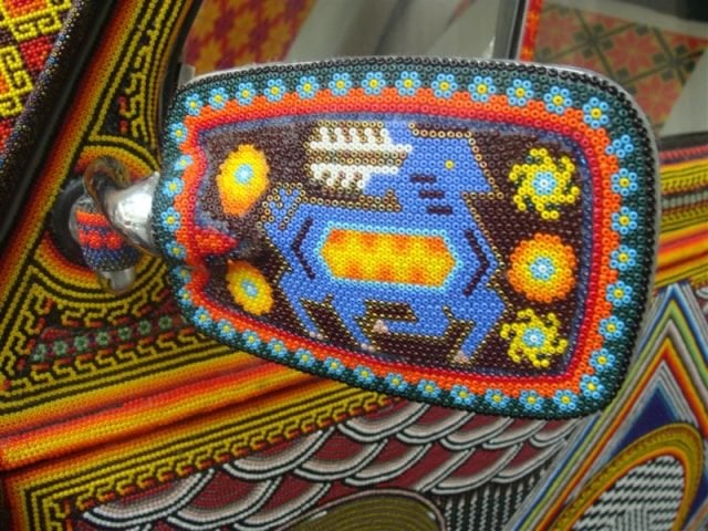 closeup of beaded volkswagen bug