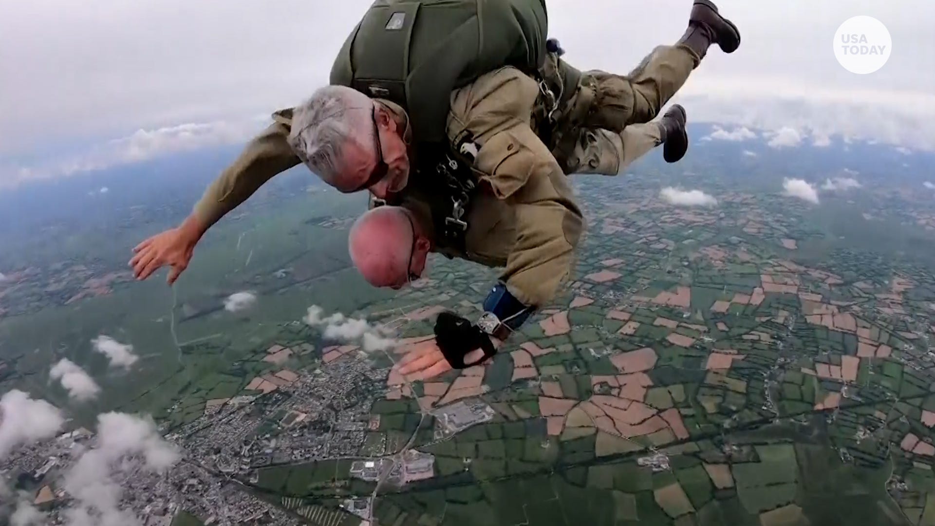 D-Day veteran Tom Rice parachutes into Normandy