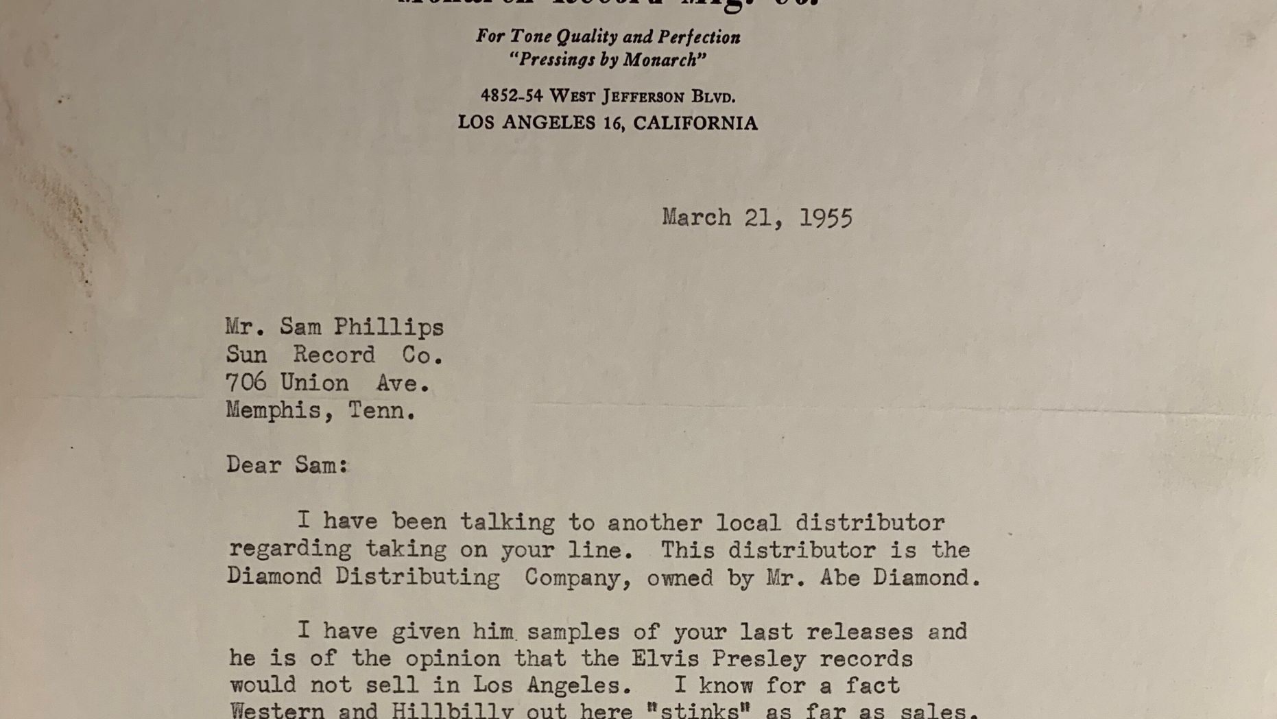 Elvis Presley letters