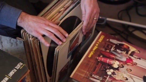 flipping through records