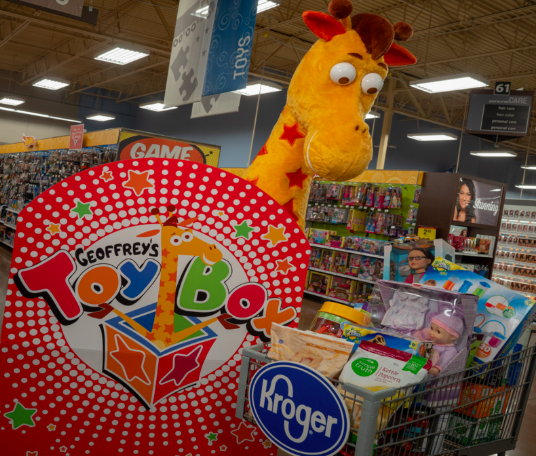 Geoffrey's Toy Box in Kroger grocery store