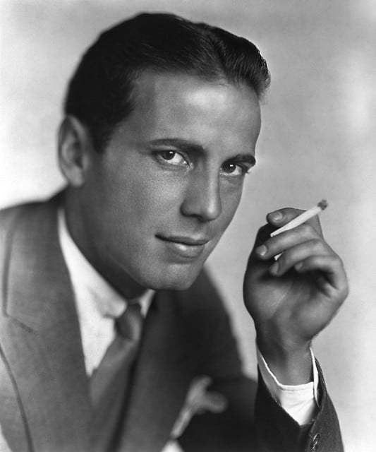 actor Humphrey Bogart with a cigarette 