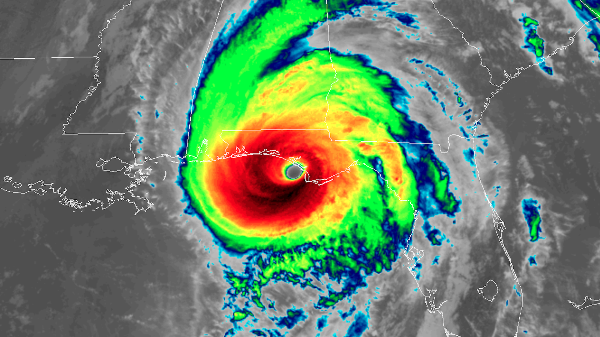 Hurricane Michael making landfall in 2018