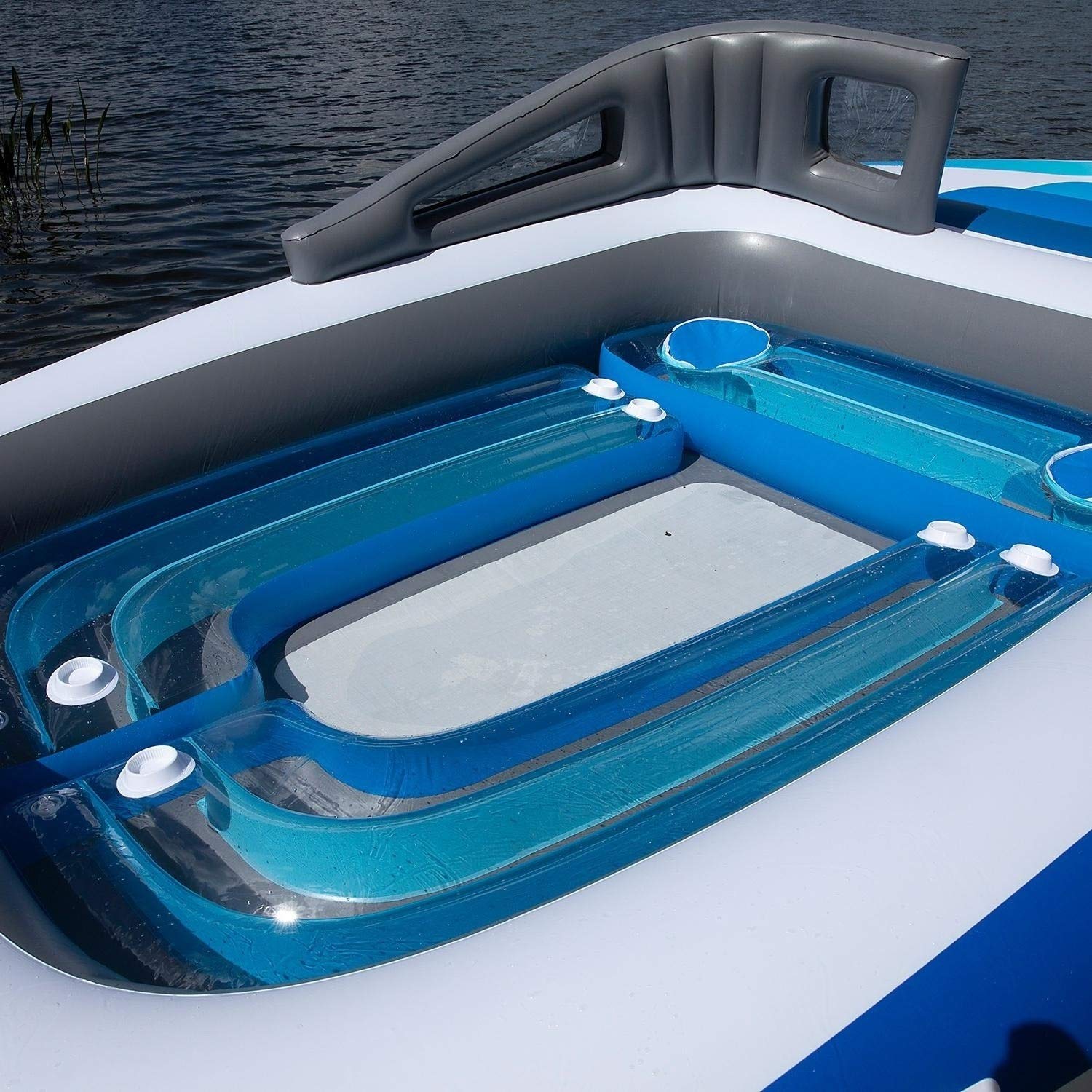 amazon is selling a small boat-sized pool float for six people