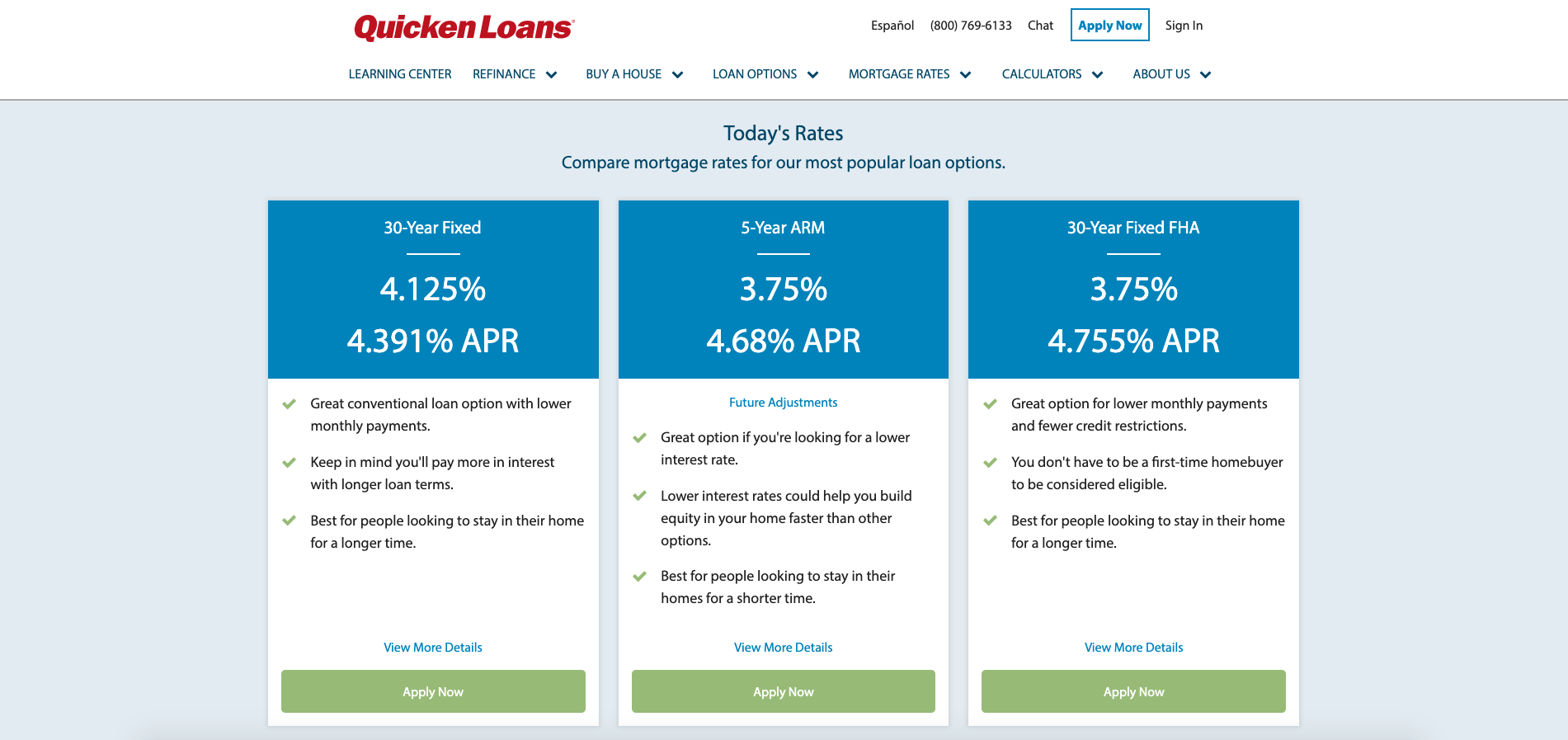 quicken loans refinance rates