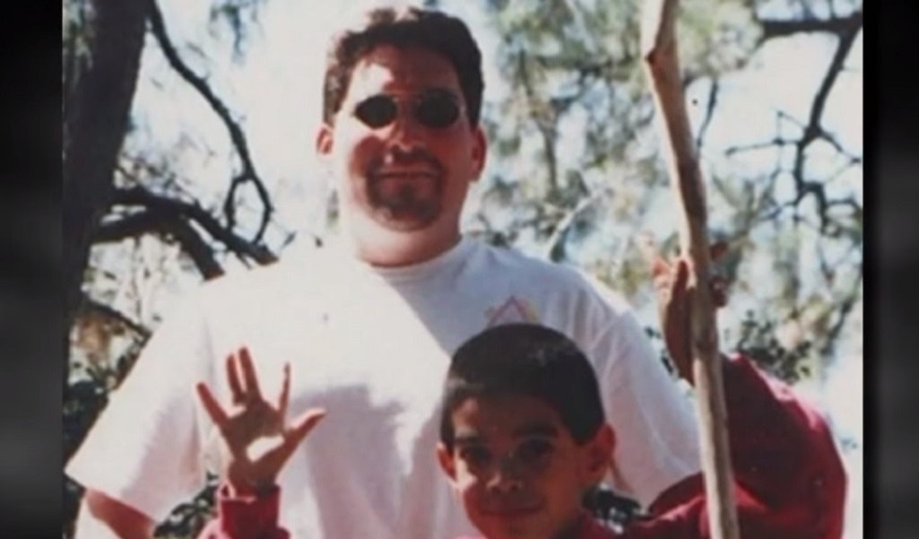 Young Robin Barton with his father