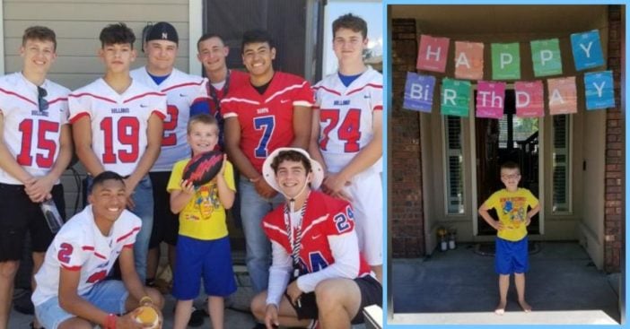 One Person RSVP's To Boy With Autism's Party, An Entire Football Team Shows Up To Celebrate.jpg 2