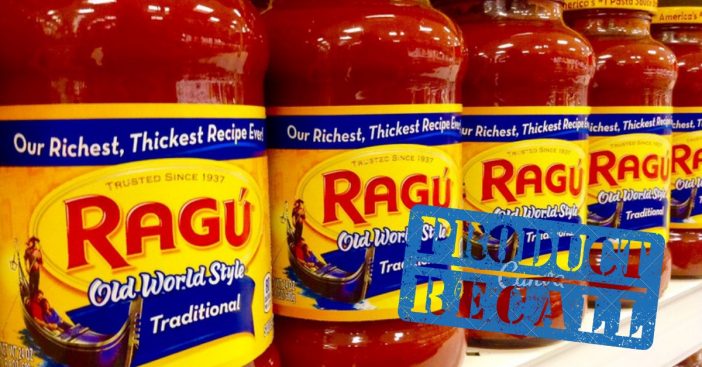 Ragu pasta sauces are being recalled for possible plastic contamination