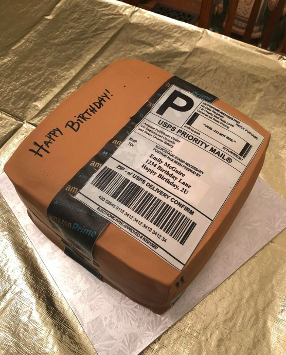 amazon box birthday cake