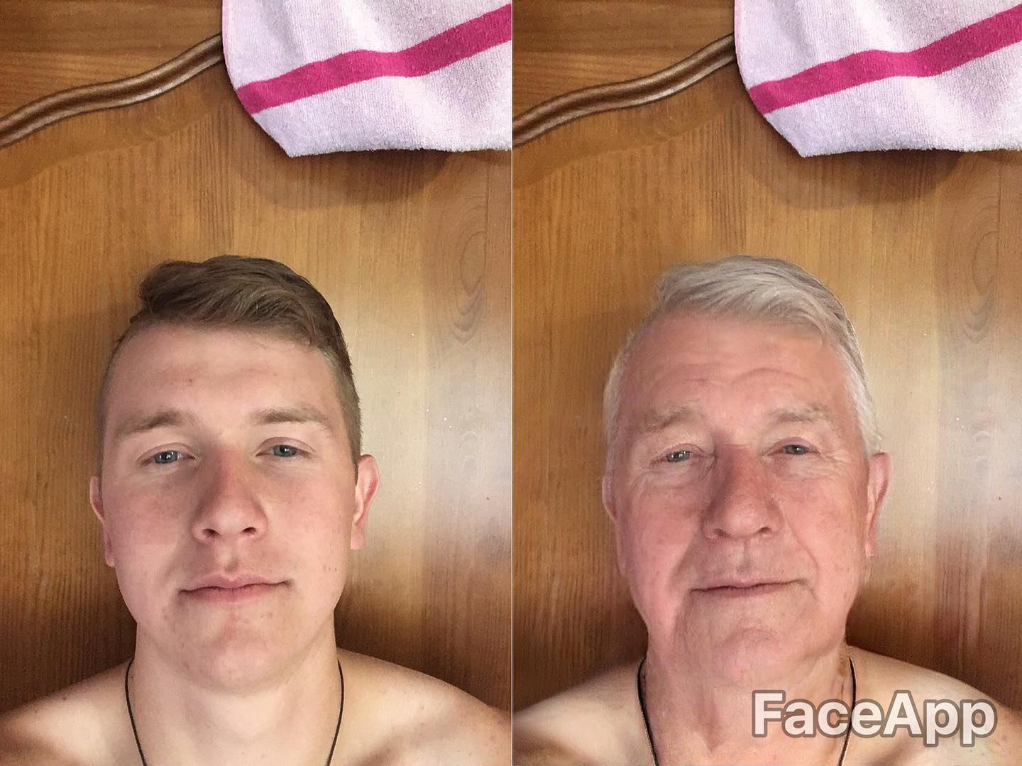 man using faceapp 