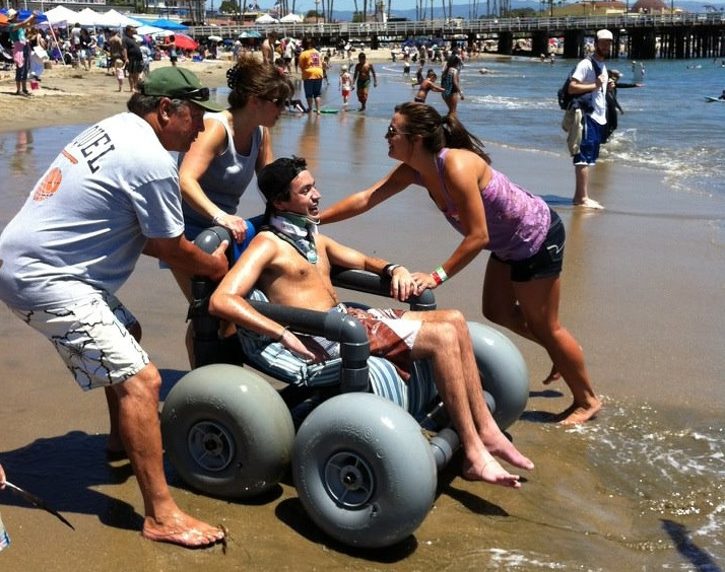 man gets special wheelchair for the ocean
