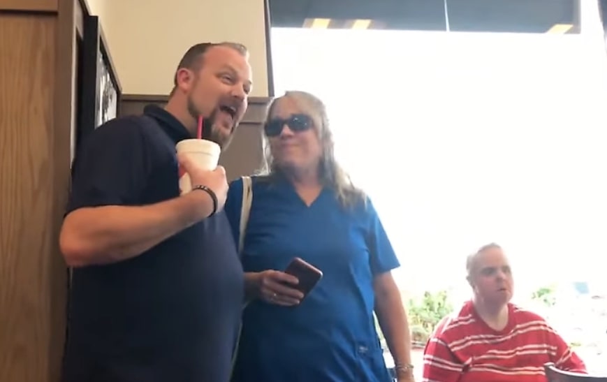 worship group singing in chick fil a 