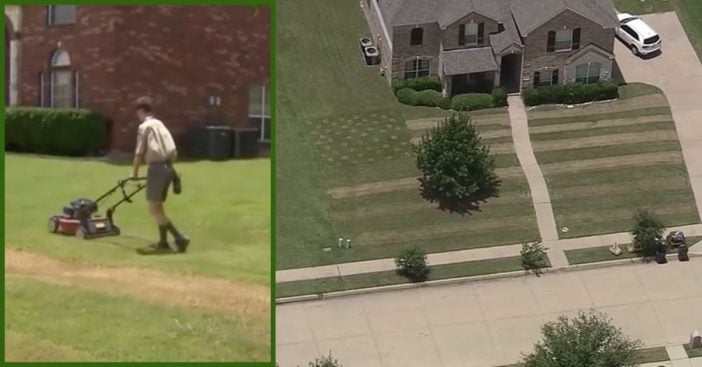 teen mows american flag into yard for fallen soldier